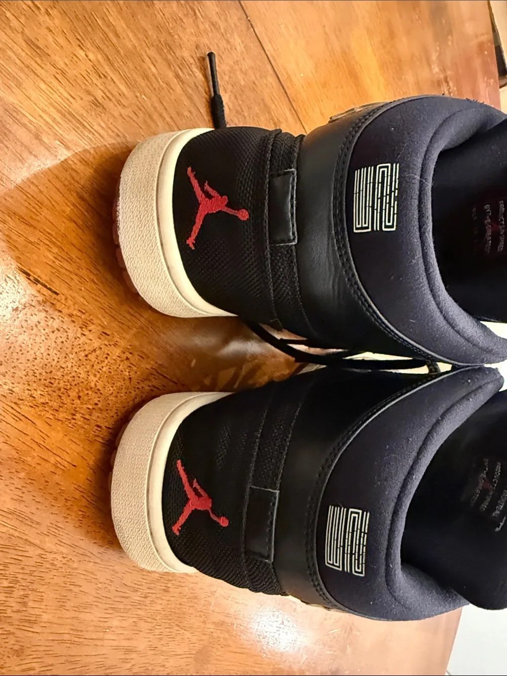 jordan Black High-Top Sneakers with Cream Midsole and Burgundy Outsole 10.5